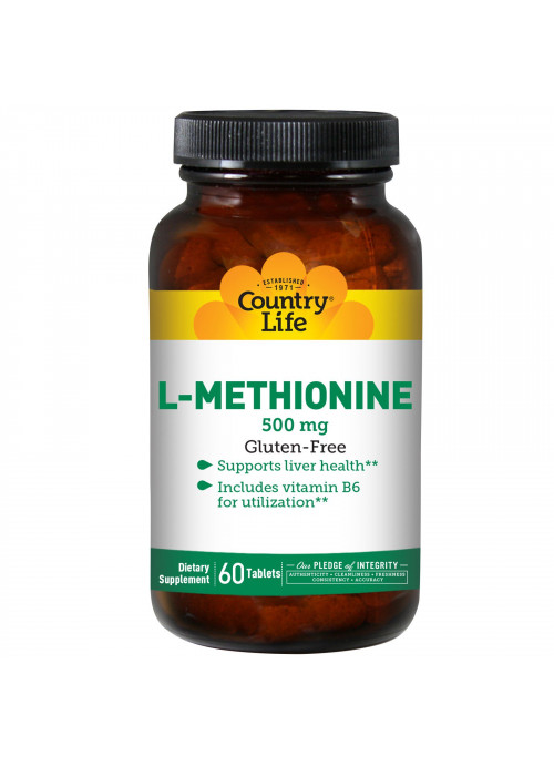 Country Life, L-Methionine, 500 mg, 60 Tablets