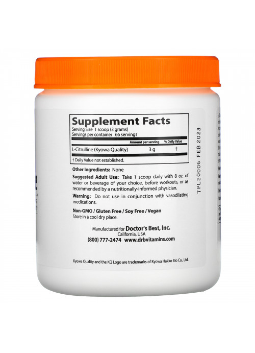 Doctor's Best, L-Citrulline Powder, 7 oz (200 g)