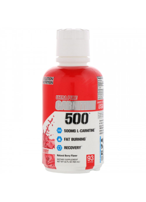 EVLution Nutrition, Ultra Pure CARNITINE500, Berry, 16 fl oz (465 ml)