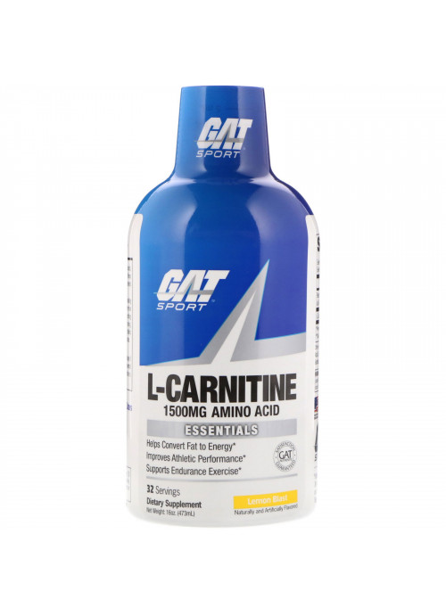 GAT, L-Carnitine, Amino Acid, Lemon Blast, 1,500 mg, 16 oz (473 ml)