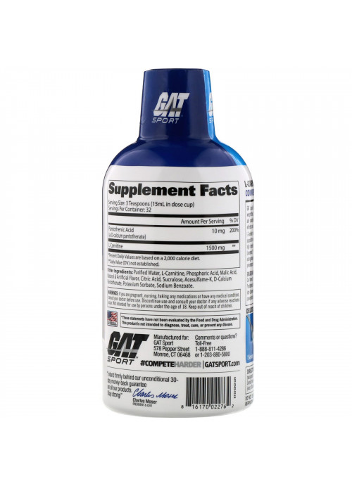 GAT, L-Carnitine, Amino Acid, Mixed Berry, 1,500 mg, 16 oz (473 ml)