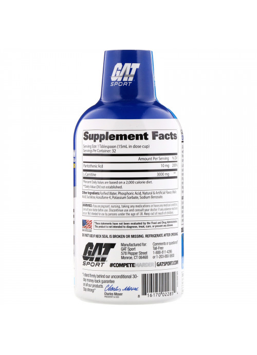 GAT, L-Carnitine, Amino Acid, Mixed Berry, 3,000 mg, 16 oz (473 ml)