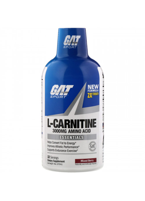 GAT, L-Carnitine, Amino Acid, Mixed Berry, 3,000 mg, 16 oz (473 ml)