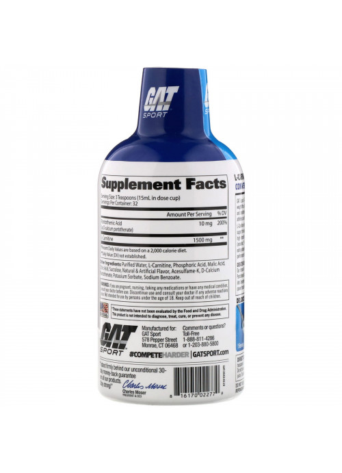 GAT, L-Carnitine, Amino Acid, Watermelon, 1,500 mg, 16 oz (473 ml)
