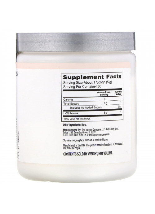 Isopure, L-Glutamine, Unflavored, 10.5 oz (300 g)