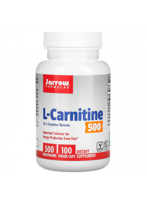 Jarrow Formulas, L-Carnitine 500, 500 mg, 100 Veggie Caps