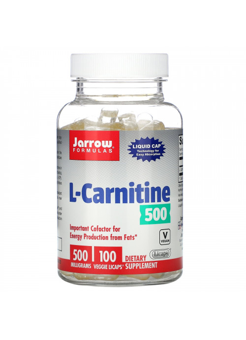 Jarrow Formulas, L-Carnitine 500, 500 mg, 100 Veggie Licaps