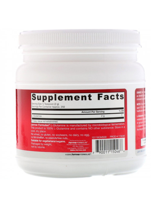 Jarrow Formulas, L-Glutamine Powder, 17.6 oz (500 g)