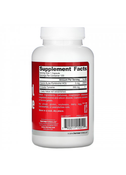 Jarrow Formulas, N-Acetyl Tyrosine, 350 mg, 120 Capsules