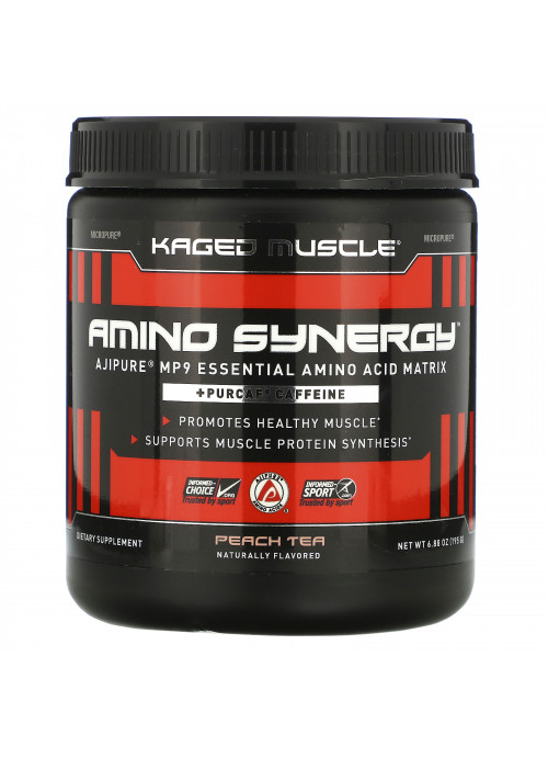 Kaged Muscle, Amino Synergy, Peach Tea, 6.88 oz (195 g)