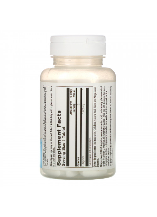 KAL, L-Arginine, Free Form, 1,000 mg, 60 Tablets