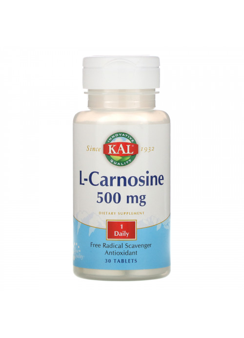 KAL, L-Carnosine, 500 mg, 30 Tablets