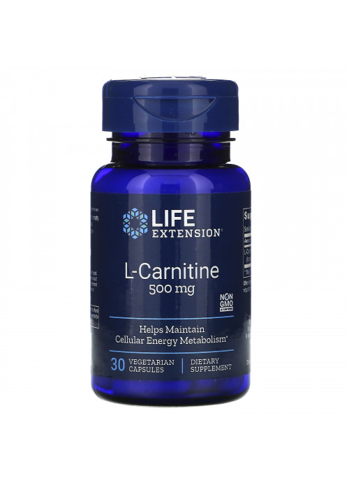Life Extension, L-Carnitine, 500 mg, 30 Vegetarian Capsules