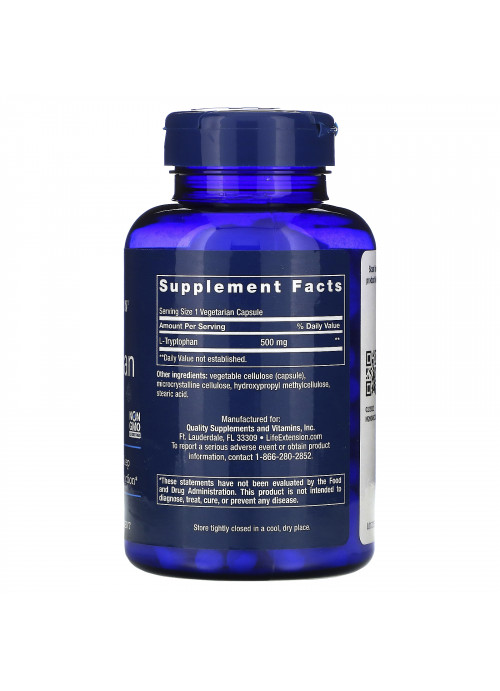 Life Extension, L-Tryptophan, 500 mg, 90 Vegetarian Capsules