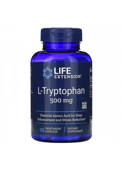 Life Extension, L-Tryptophan, 500 mg, 90 Vegetarian Capsules