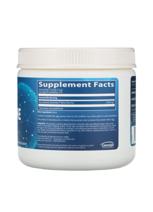 MRM, Beta-Alanine, Balance Muscle pH, 7.05 oz (200 g)