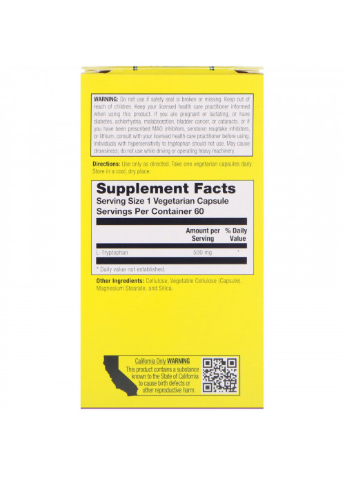 Natural Balance, L-Tryptophan, 500 mg, 60 Vegetarian Capsules