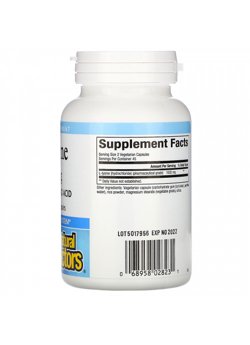 Natural Factors, L-Lysine, 500 mg, 90 Vegetarian Capsules