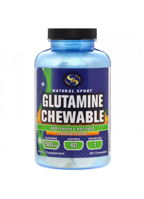 Natural Sport, Glutamine Chewables,  Orange Flavor, 1,500 mg, 60 Chewables
