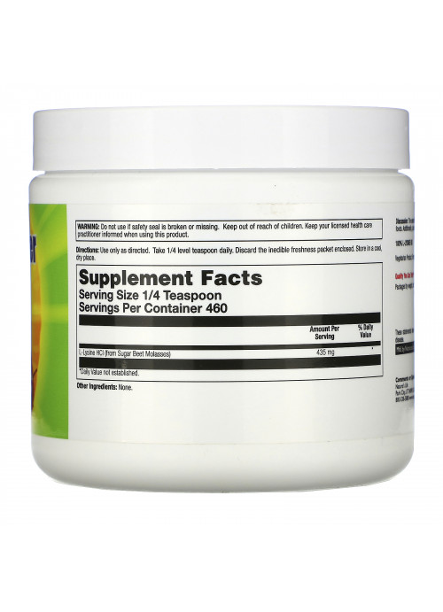 Nature's Life, L-Lysine Powder, Unflavored, 200 g