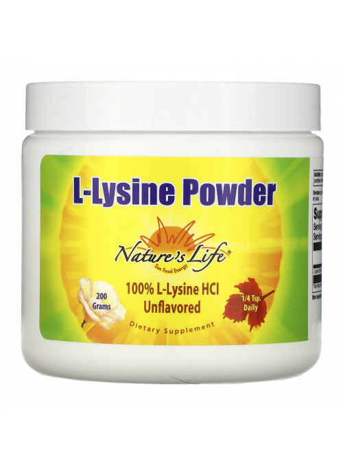 Nature's Life, L-Lysine Powder, Unflavored, 200 g