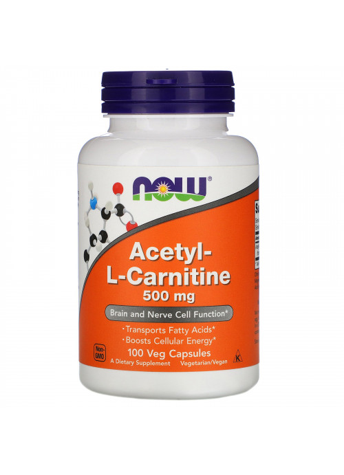 Now Foods, Acetyl-L-Carnitine, 500 mg, 100 Veg Capsules