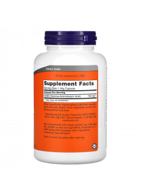 Now Foods, GABA, 750 mg, 200 Veg Capsules