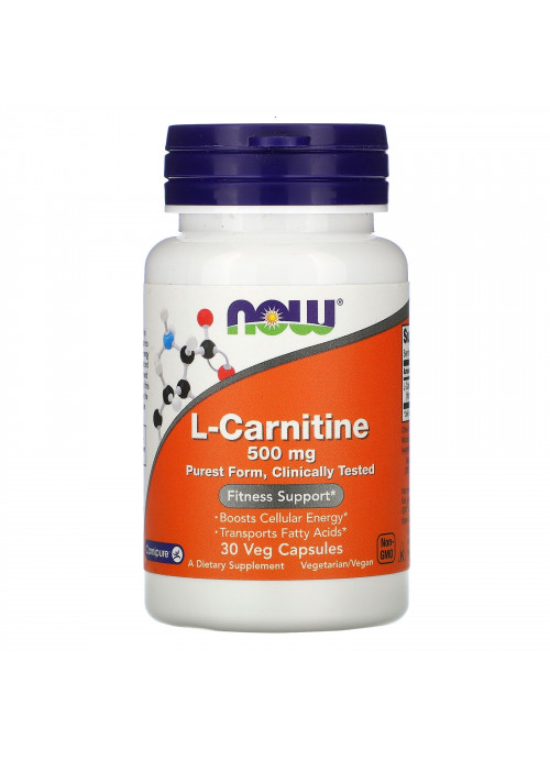 Now Foods, L-Carnitine, 500 mg, 30 Veg Capsules