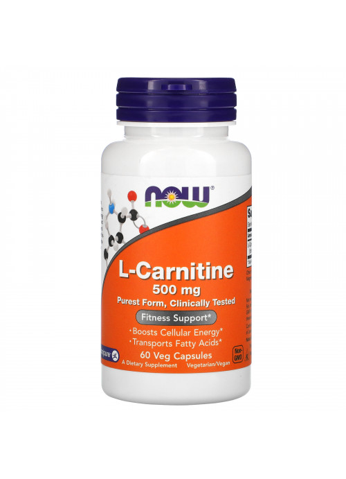 Now Foods, L-Carnitine, 500 mg, 60 Veg Capsules