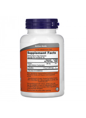 Now Foods, L-Citrulline, 750 mg, 90 Veg Capsules