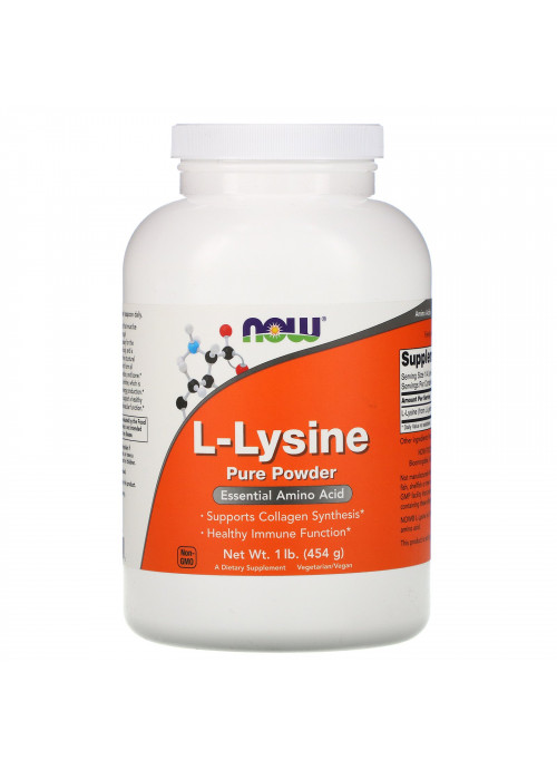 Now Foods, L-Lysine Pure Powder, 1 lb (454 g)