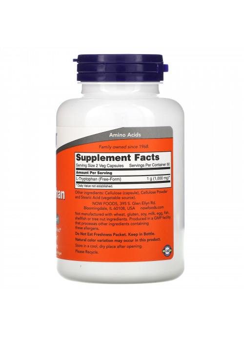 Now Foods, L-Tryptophan, 500 mg, 120 Veg Caps