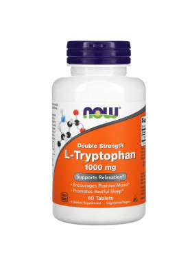 Now Foods, L-Tryptophan, Double Strength, 1,000 mg, 60 Tablets