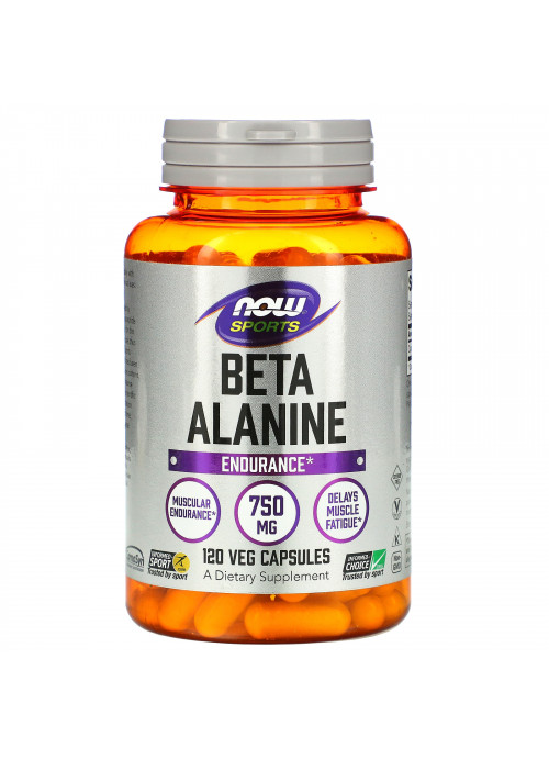 Now Foods, Sports, Beta-Alanine, Endurance, 750 mg, 120 Veg Capsules