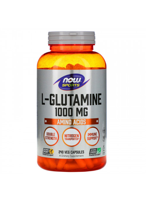 Now Foods, Sports, L-Glutamine, 1,000 mg, 240 Veg Capsules
