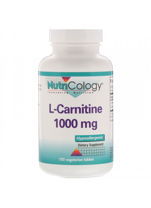 Nutricology, L-Carnitine, 1,000 mg, 100 Vegetarian Tablets