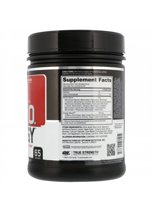 Optimum Nutrition, ESSENTIAL AMIN.O. ENERGY, Fruit Fusion, 1.29 lbs (585 g)