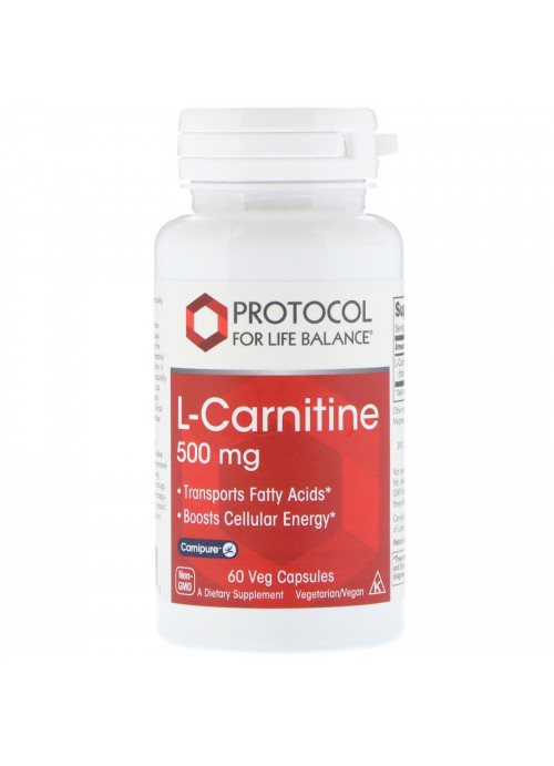 Protocol for Life Balance, L-Carnitine, 500 mg, 60 Veg Capsules