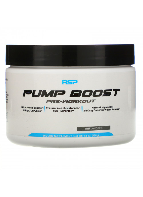 RSP Nutrition, Pump Boost Pre-Workout, Unflavored, 4.8 oz (138 g)