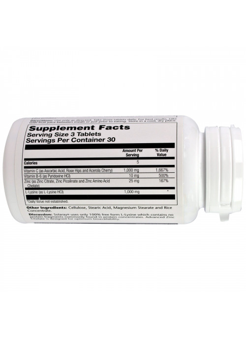 Solaray, L-Lysine, 1,000 mg, 90 Tablets