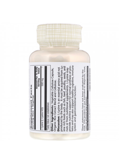 Solaray, L-Lysine, 500 mg, 120 VegCaps