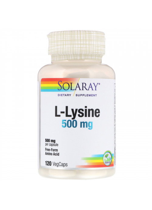 Solaray, L-Lysine, 500 mg, 120 VegCaps