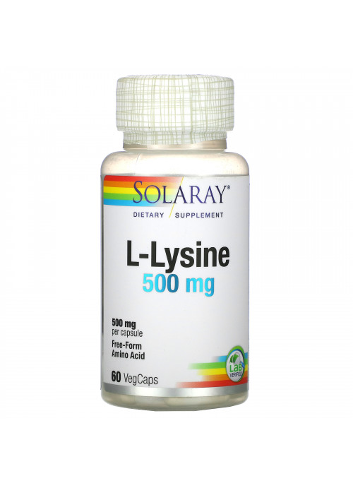 Solaray, L-Lysine, 500 mg, 60 VegCaps
