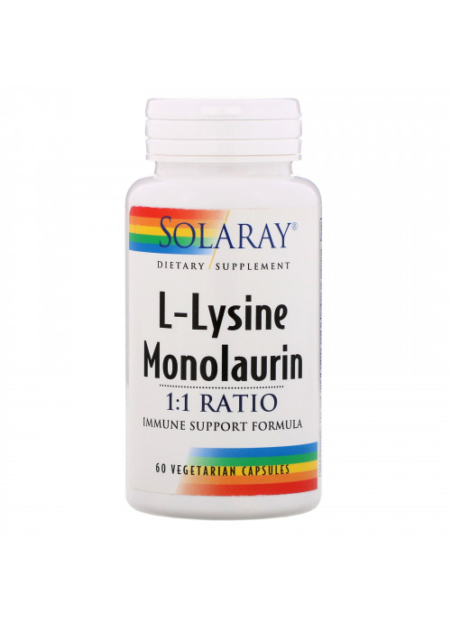 Solaray, L-Lysine Monolaurin 1:1 Ratio, 60 Vegetarian Capsules