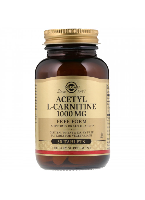Solgar, Acetyl L-Carnitine, 1,000 mg, 30 Tablets