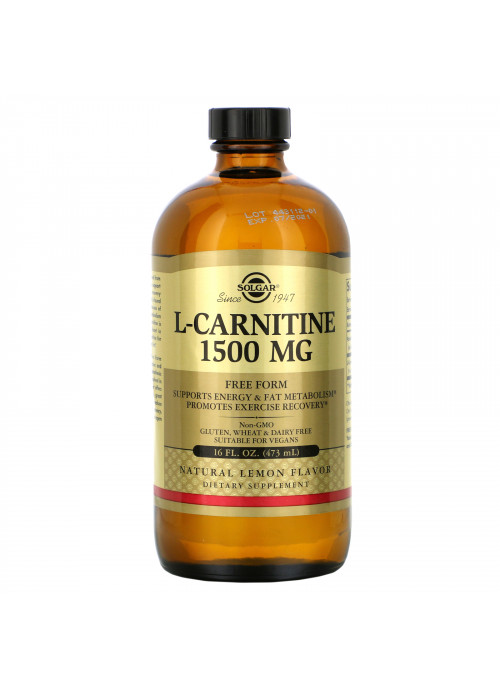 Solgar, L-Carnitine, Natural Lemon, 1,500 mg, 16 fl oz (473 ml)