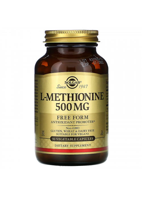 Solgar, L-Methionine, 500 mg, 90 Vegetable Capsules