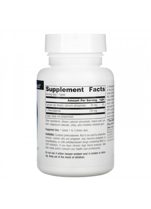 Source Naturals, DLPA, 750 mg, 60 Tablets