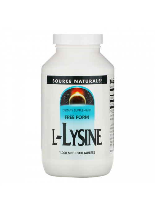 Source Naturals, L-Lysine, 1,000 mg, 200 Tablets