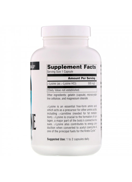 Source Naturals, L-Lysine, 500 mg, 200 Capsules